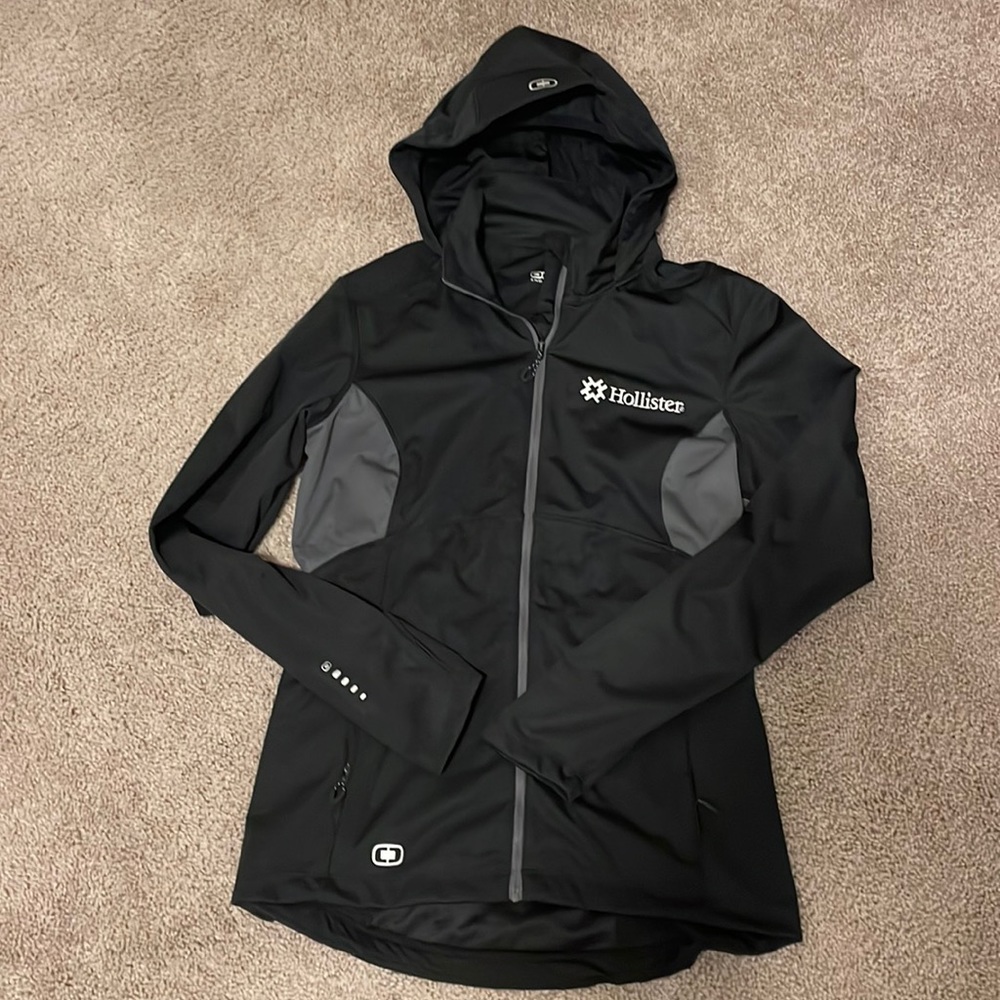 Ogio womens performance running jacket black grey small